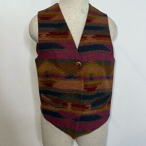 🔹 Maurizio Ramani Wool Blend Southwest Pattern Vest